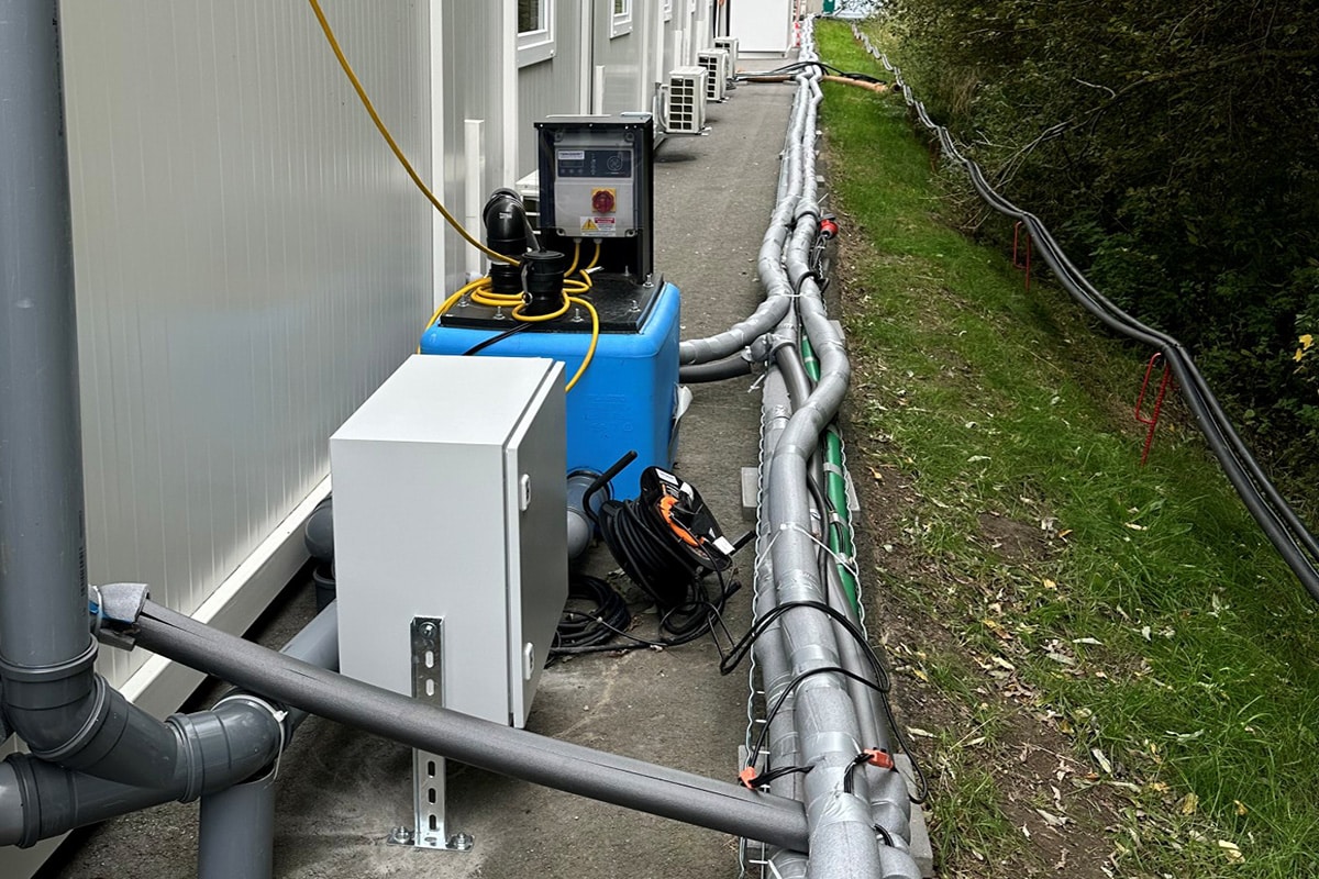 Entwässerung & Abwassertechnik der Containeranlage